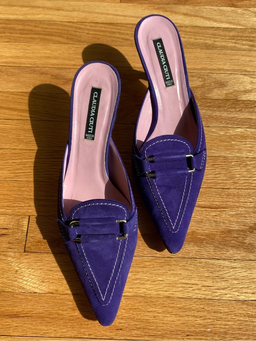 Vintage Purple Suede Kitten Heel - Picture 4 of 7